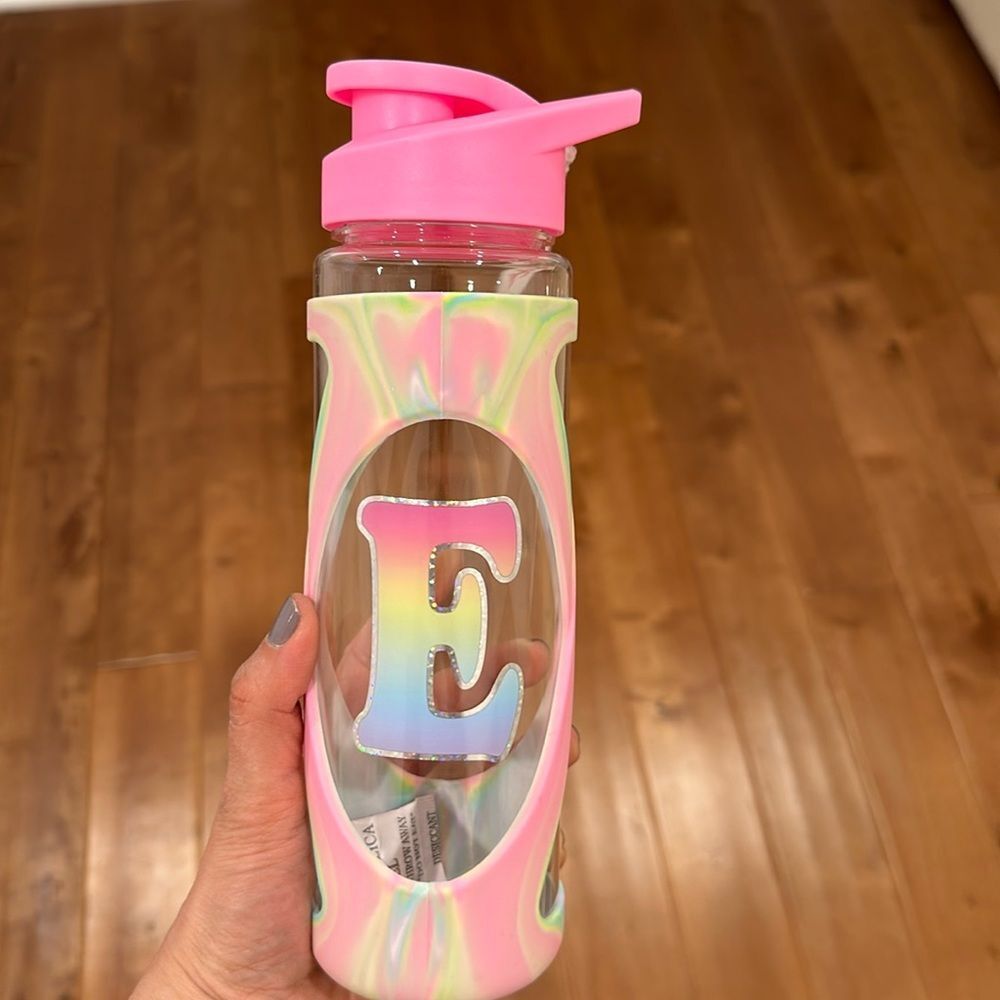 Letter E plastic bottle